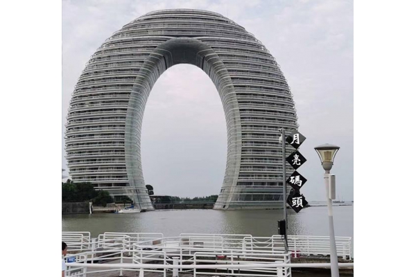 湖州月亮湖酒店水幕水秀工程现场